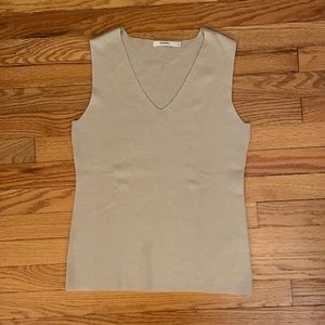 Rodier Slim V-Neck Beige Sweater Vest